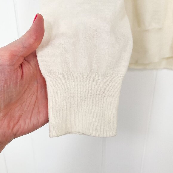 Tilley Stretch Merino Turtleneck Sweater Merino Wool * flaws * Size Medium Cream - Picture 5 of 16